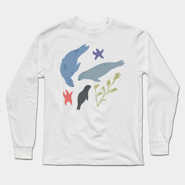 BC Harbour Seals Long Sleeve T-Shirt by Adrielle-art